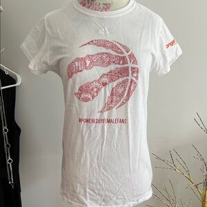 Adidas White Tee with Red Graphic